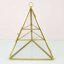 3-Tier Glass Pyramid Jewelry Stand Holder Geometric  Display Organizer Case