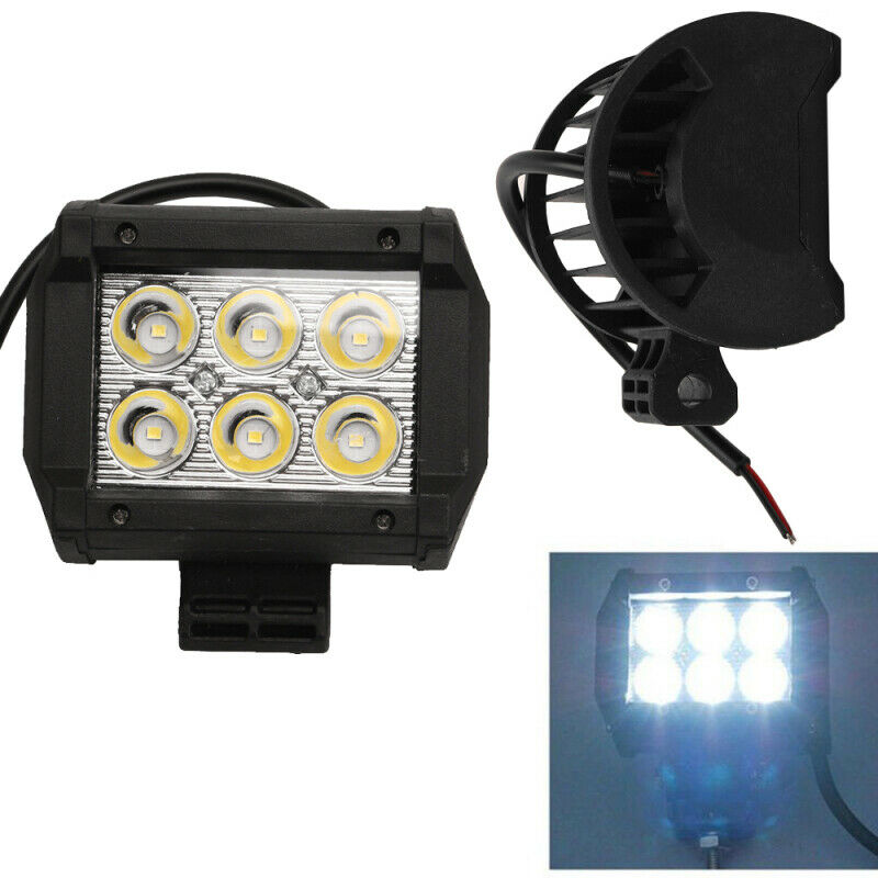 4x 4" 18W 6LED Light Work Bar Spot Lamp Driving For Offroad SUV Car Boat Truck