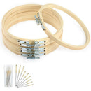 6 Inch Bamboo Round Embroidery Hoops Set Bamboo Circle Cross Stitch Hoop Ro F7K6