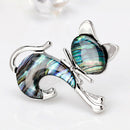 Retro Abalone Shell Brooch Pin Wedding Bridal Bouquet Animal Cat Brooch Jewe FT