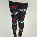 1pc Christmas Snowflake Elk Print Leggings Women Elastic Sport Thin Pencil Pants
