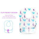 Cartoon Elephant Disposable Baby Bibs with Food Catcher Pocket Pack of 10