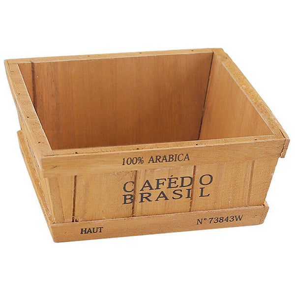 Retro Style Durable Wooden Succulent Plants Handmade Square Flower Pot Mult