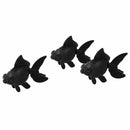 3 Pieces Plastic Artificially Floating tail Fish Tank Goldfish Decor Black O2K4