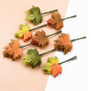 12pcs Christmas Leaves Home Scrapbooking Flower Wall Gifts Diy Artificial Plants
