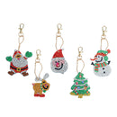 5x Christmas Snowman Crystal Keychains Diamond Painting Keyring Hanging