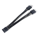 9Pin HD Audio 1 to 2 Port Multiplier Y Splitter Male to Female Extension Cabl BX
