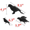 Halloween Crows, 3-Style Realistic Handmade Crow with Glass Bird's Nest, Bl