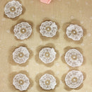 10pcs Handmade Jute Hessian Burlap Flower With Lace Rose Hat DIY Craft SWG
