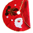 100cm Red Embroidered Non-woven Christmas Tree Skirt Xmas Home Ornament