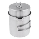 2pcs Stainless Steel Pots with Foldable Handle, Camping Cookware, Portable