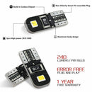 10x White T10 194  W5W 2835 LED Canbus Error Free License Plate Light Bulb 6000K