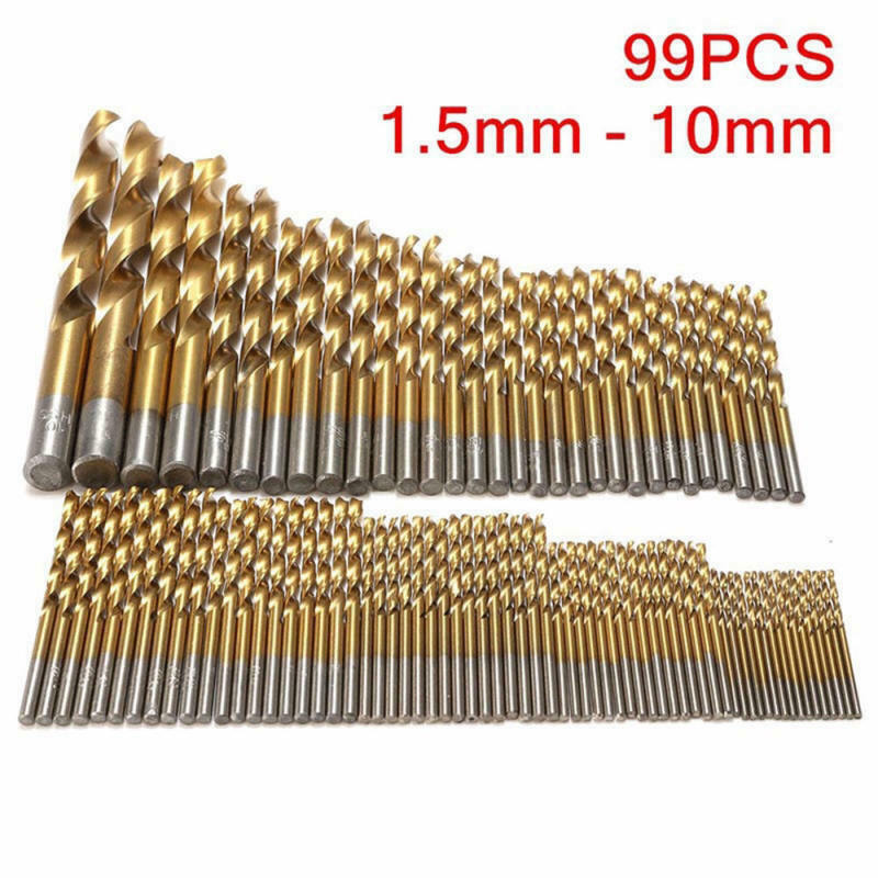 99X High Speed Steel Plated Titanium Twist Drill Straight Shank Drill Hand IXW