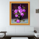 5D Rose Flower DIY Diamond Panting Cross Stitch Embroider Purple