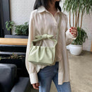 Retro Women Tote Bag Soft PU Shoulder Handbag Female Cloud Clutch (Green)