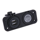 Center Console 4.2A With Aperture Dual USB Blue + 12V Color Voltmeter
