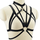 Womens Body Harness Cross Crop Elastic Bandage Goth Cage BRA TOPStrapsLinge FT
