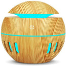 130ML Hollow USB Wood Grain LED Colorful Air Humidifier A