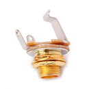 Set 10PCS 6.35mm 1/4" Mono Jacks Electric Guitar Spare Plug Sockets Golden