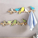 Wooden Bird Wall Hanger Hook Rack Clothes Hat Key Organizer Home Room Decor