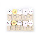 10x lovely color animal wooden clip photo paper craft diy clips with hemp OZ