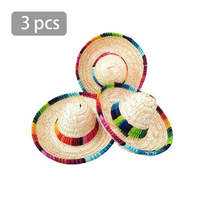 3Pcs Mini Hats Crazy Nights Mexican Hat Desktop Party Supplies Carnival Party