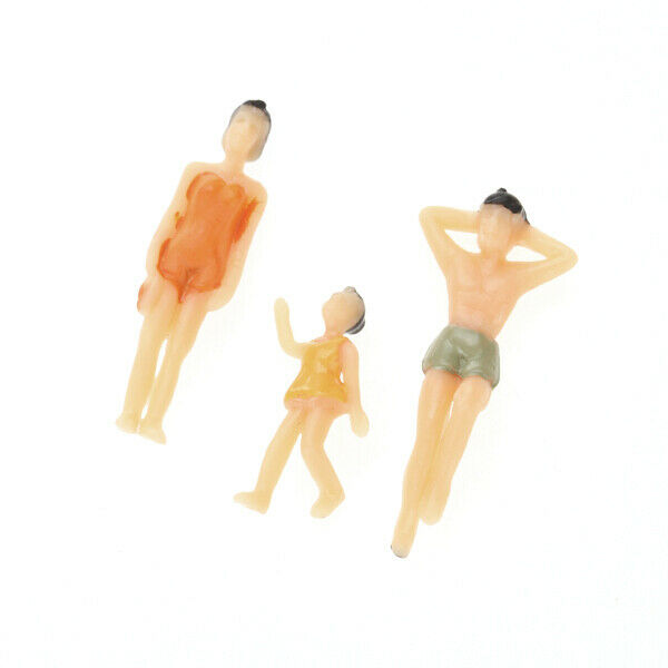 20x People Figures for Models Little Painted Beach People Figures(1:50) Colorful