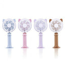 Colorful Mini Usb Night Light Rechargeable Air Cooling Fan Desk Cat Shape F N3P9