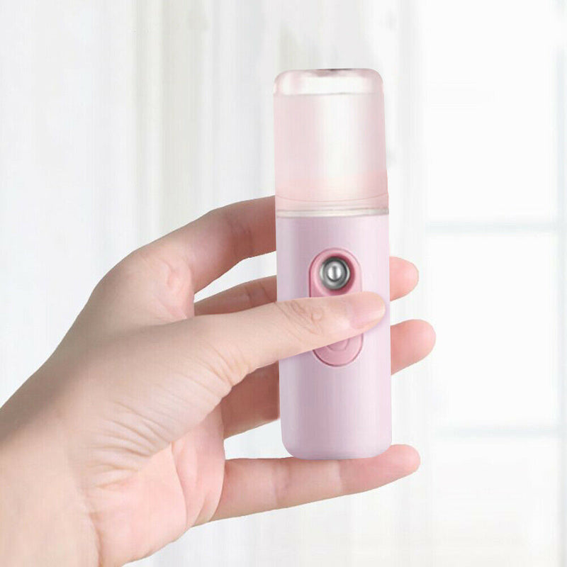 Nano Spray Hydration Instrument Mini Rechargeable Facial Steamer (Pink)