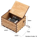 Retro Wood Hand Cranked Music Box Party Xmas Gift Household Decor Ornament