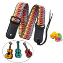 Adjustable Colorful Ukulele Cotton Strap Belt Weaving Style Strap Soft Leat OZ