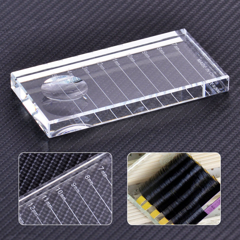 2 in1 Glass Crystal Eyelash Holder Lash Separator Adhesive Glue Pallet Extension