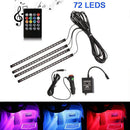 4x 18LED RGB Car Interior Floor Lamp Atmosphere Light Strip Sound Remote Contr Z