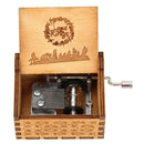 Retro Wooden Hand Cranked Music Box Home Crafts Ornaments Children Gifts