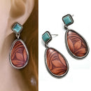 Boho Turquoise Ear Stud Dangle Earrings Wedding Jewelry Women Accessories