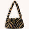 Animal Pattern Underarm Bag Women Mini Plush Shoulder Handbags Purse (5)