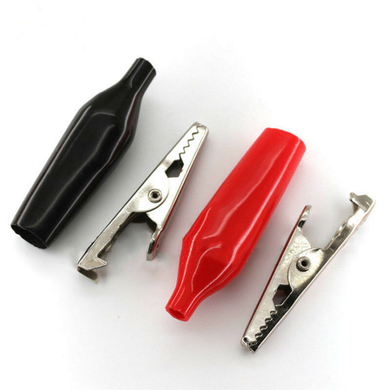 20Pcs Black Red Soft Plastic Coated Testing Probe Alligator Clip Power Clip p8