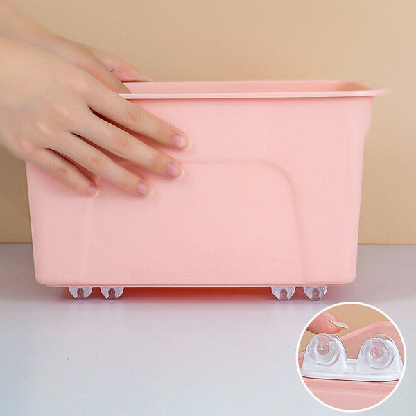 4pcs Storage Box Pulley Caster Self-Adhesive Unidirectional Wheel (White) A#S