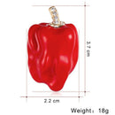 Vivid Green Pepper Brooch Pin Shape Brooch Hijab Needle Red Vegetable Brooc