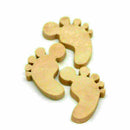 50Pcs Cute Wooden Baby Feet shapes Cut MDF Blank Embellishments E3M4 H0J6
