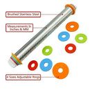 Rolling Pin Adjustable Stainless Steel Rolling Pins Dough Roller With 4 Rem T6Q7