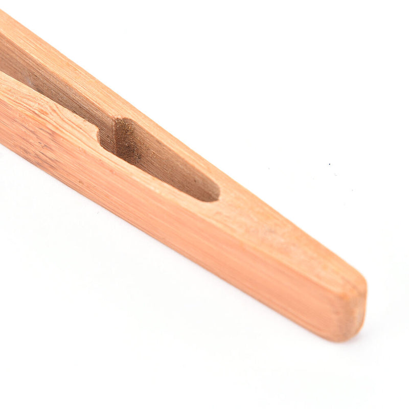 Practical Textured Bamboo Kongfu Tea Utensil Tweezers 14.5cm Wood Color MO