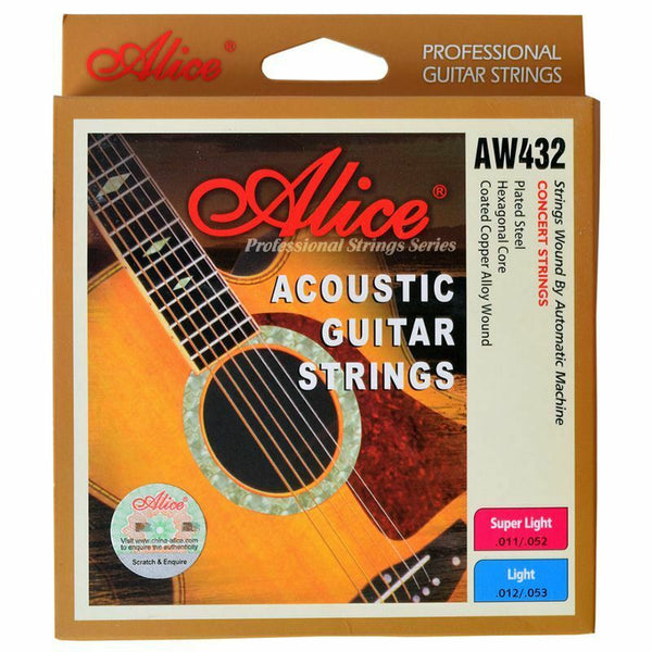 Alice AW432L 1 Set Acoustic Guitar Strings 012-053 Light,Super Light Copper