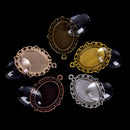 60Pcs 5 colors Round Pendant Trays Glass Cabochon Crafting DIY Jewelry Making ME