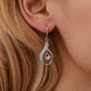 Water drop pendant earrings temperament diamond colorful F1B2 earrings C4 z R3L5