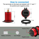 Quick Charge 3.0 USB Charger Socket, 12V/24V Dual USB Car Power Outlet Wate