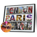 Home Bedroom Canvas Picture Mosaic Full Round Cities Diamond Painting Kits