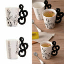 Creative novelty note handle ceramic cup free spectrum coffee milk tea cup