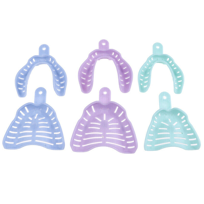 6Pcs Colorful Dental Impression Trays Plastic Materials Teeth Hol Ew