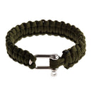 Survival Bracelet with Stainless Steel U Shackle Olive Green